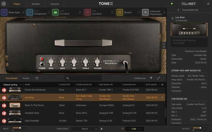 IK Multimedia TONEX STANDARD 40 Amp And 20 Pedal Modeling Software [Virtual]