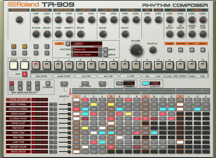 Roland TR-909 Software Rhythm Composer [Virtual]