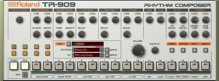 Roland TR-909 Software Rhythm Composer [Virtual]