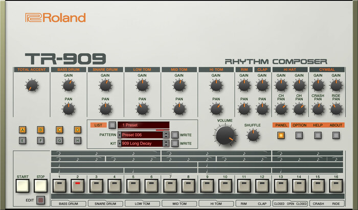 Roland TR-909 Software Rhythm Composer [Virtual]