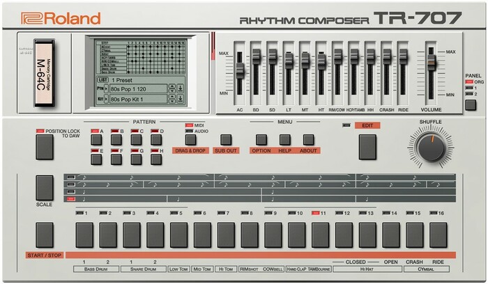 Roland TR-707 Analog Circuit Behavior Software Rhythm Composer [Virtual]