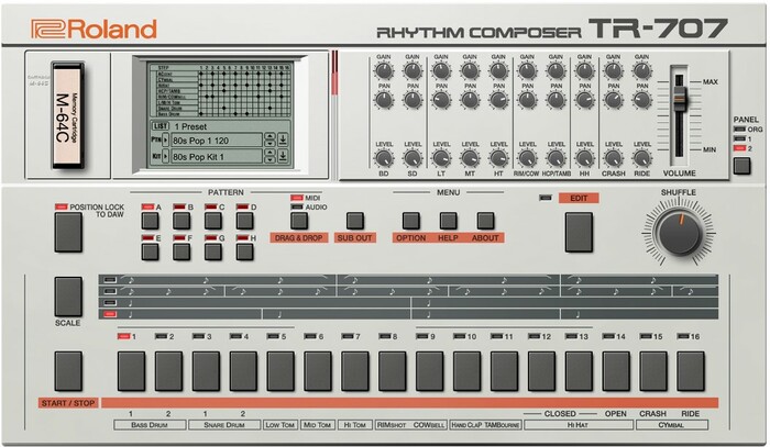 Roland TR-707 Analog Circuit Behavior Software Rhythm Composer [Virtual]