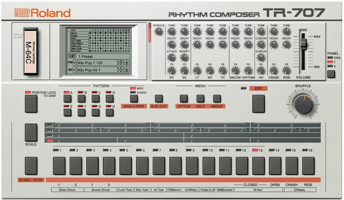 Roland TR-707 Analog Circuit Behavior Software Rhythm Composer [Virtual]