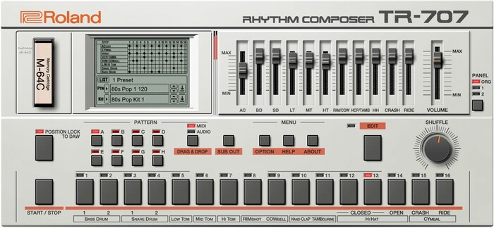 Roland TR-707 Analog Circuit Behavior Software Rhythm Composer [Virtual]