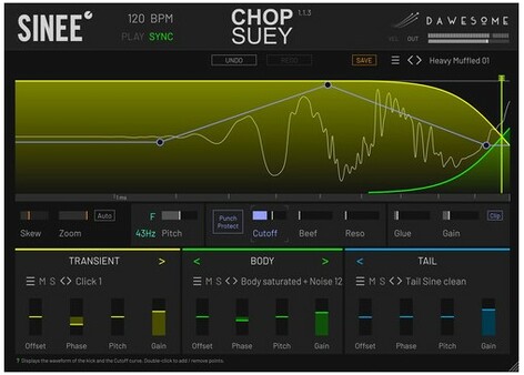 Tracktion Tracktion Chop Suey Kick Drum Sampler And Synthesizer [Virtual]