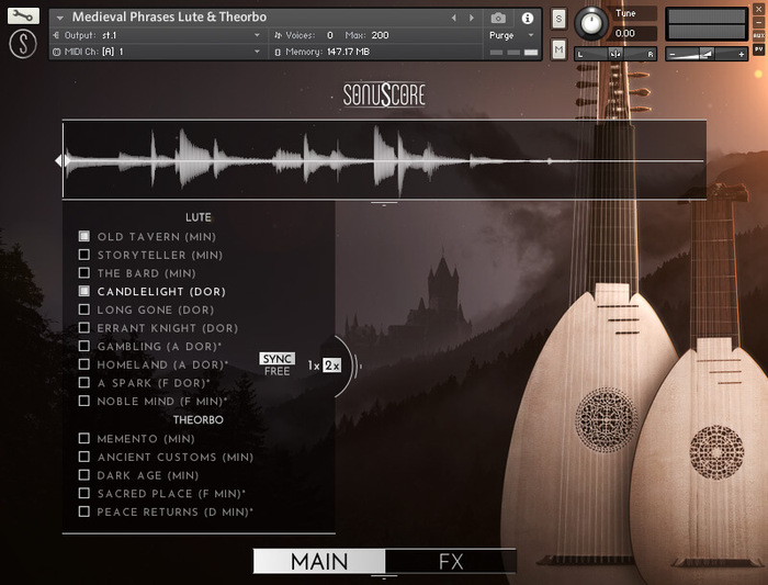 SonuScore Medieval Phrases Lute & Theorbo Live Recorded Phrases For Kontakt Full [Virtual]