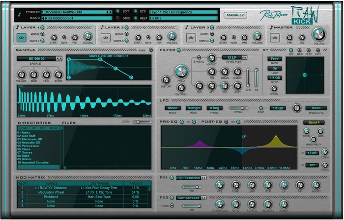 Rob Papen RAW-Kick Virtual Synthesizer With Kick Drum Sounds [Virtual]