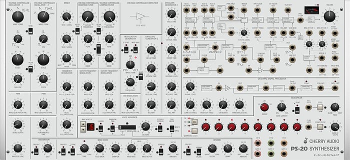 Cherry Audio PS-20 Polyphonic Synthesizer Inspired By Korg's MS-20 [Virtual]