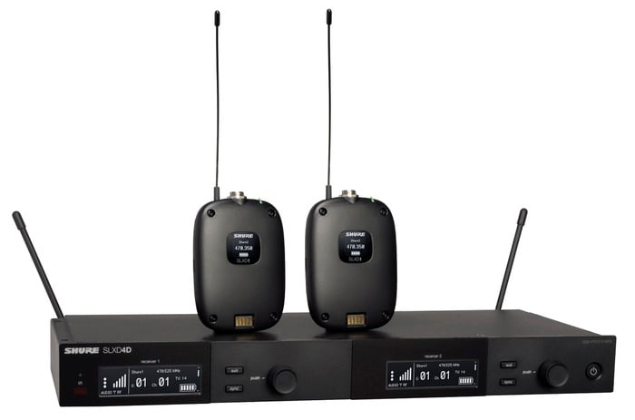 Shure SLXD14D Dual Wireless System With Two SLXD1 Bodypack Transmitters