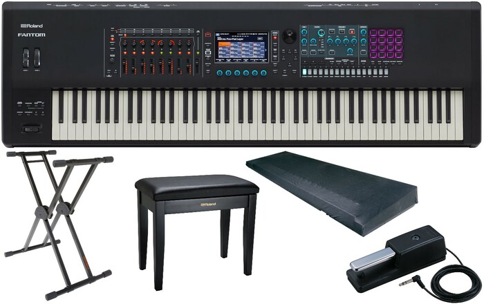 Roland FANTOM-8-K 88-Key Music Workstation With Essential Accessory Bundle