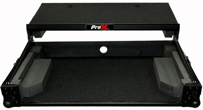 ProX X-MXTPRO3-LTBL DJ Controller Case For Numark MixTrack 3 Pro / Platinum 2 With Sliding Laptop Shelf Black