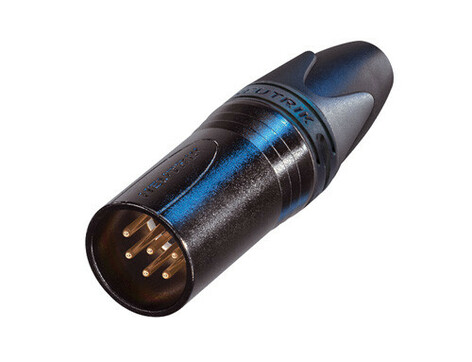 Neutrik NC6MSX-B 6-pin XLRM Cable Connector With Switchcraft Style, Black With Gold Contacts