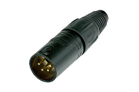 Neutrik NC4MX-B 4-pin XLRM Cable Connector, Black With Gold Contacts