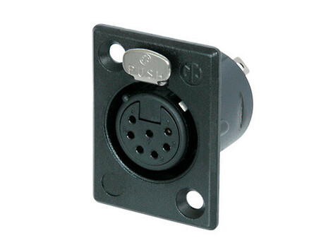 Neutrik NC7FP-B-1 7-pin XLRF Rectangular Panel Receptacle, Black