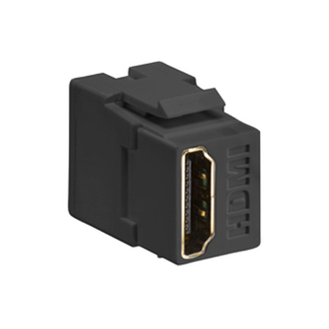 Leviton 40834-E HDMI Feedthrough QuickPort Connector, Black Housing