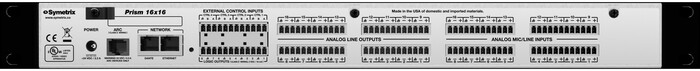 Symetrix PRISM-16X16-DANTE Programmable DSP, 16 Mic/line In, 16 Line Out, 64x64 Dante,