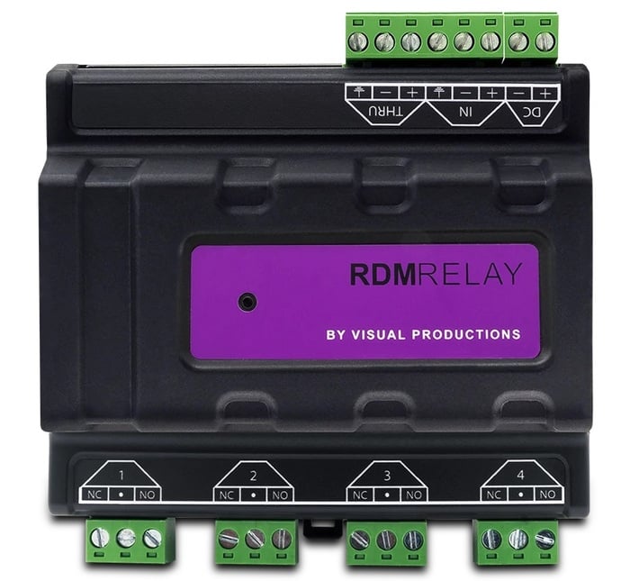 Visual Productions RdmRelay DIN Rail DMX RDM 4-Channel Relay