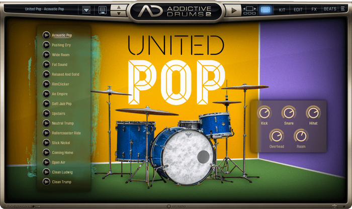 XLN Audio Addictive Drums 2: Pop Collection High-End Drums Pack [Virtual]