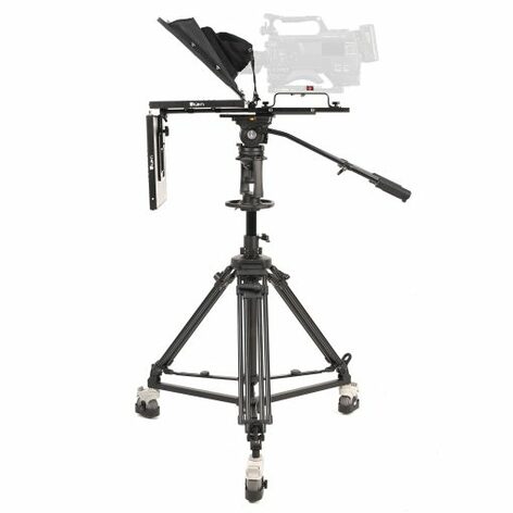 ikan PT4500-TM-PEDESTAL-TK 15" Teleprompter, Pedestal & Dolly Turnkey W/ Talent Monitor & Travel Cases