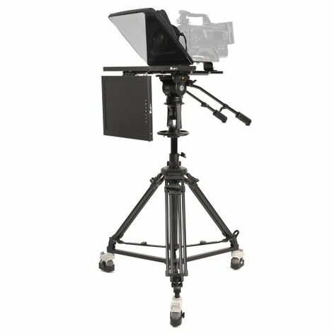 ikan PT4500S-TM-PEDESTAL 15" SDI Teleprompter, Pedestal & Dolly Turnkey W/ Talent Monitor