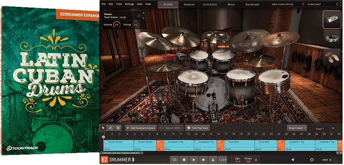 Toontrack Latin Cuban Drums EZX Expansion For EZdrummer 2 [Virtual]