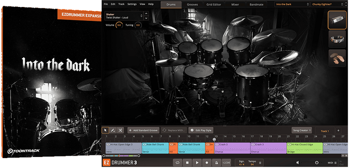 Toontrack Into the Dark EZX EZX Sound Expansion For EZ Drummer 2 [Virtual]