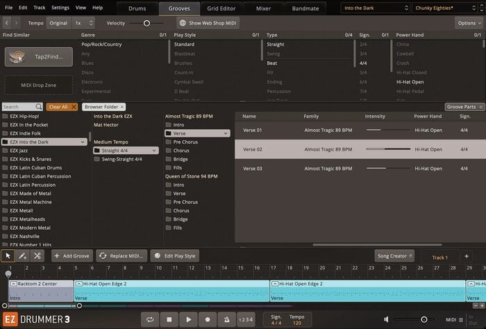 Toontrack Into the Dark EZX EZX Sound Expansion For EZ Drummer 2 [Virtual]