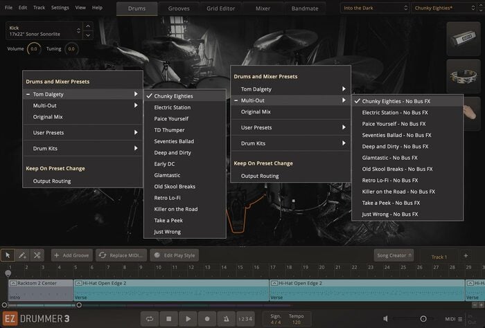 Toontrack Into the Dark EZX EZX Sound Expansion For EZ Drummer 2 [Virtual]