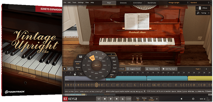 Toontrack Vintage Upright EKX EZkeys Sound Expansion, Requires EZkeys 2 [Virtual]