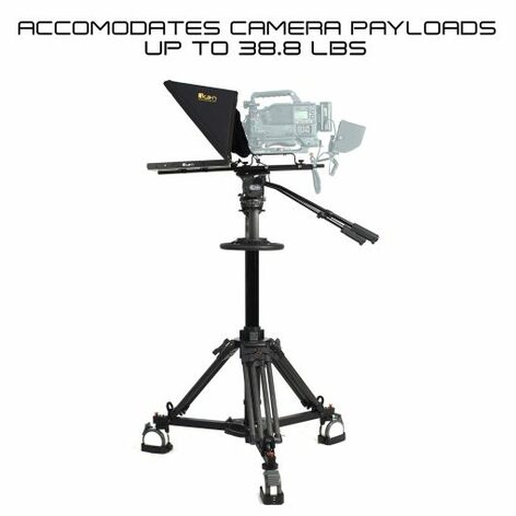 ikan PT4900S-PEDESTAL-TK 19" SDI Teleprompter, Pedestal & Dolly Turnkey With Travel Case