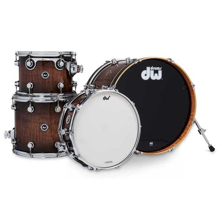 DW DEKTEX04TAC DWe 4-piece Drum Kit Bundle - Curly Maple Burst