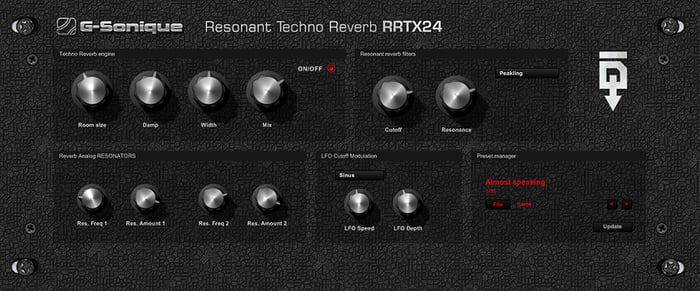 G-Sonique RRTX24 Resonant Techno Reverb Algorithmic FX Extraterrestrial Reverb [Virtual]