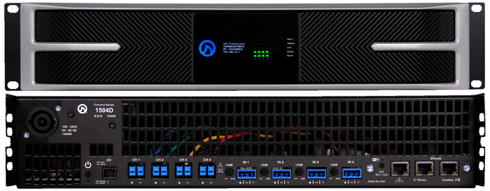 LEA Professional CONNECT 1504-G 4 Channel X 1500W @ 4/8 Ohms, 70/100V Smart Amplifier W/ Advanced DSP, FIR Crossovers, FAST Ethernet Connectivity, IoT-Enabled, Government Model (Wi-Fi Removed), 2 RU