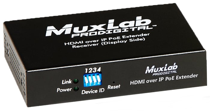 MuxLab 500754-RX HDMI / RS232 Over IP Video Wall Receiver With PoE, 330'