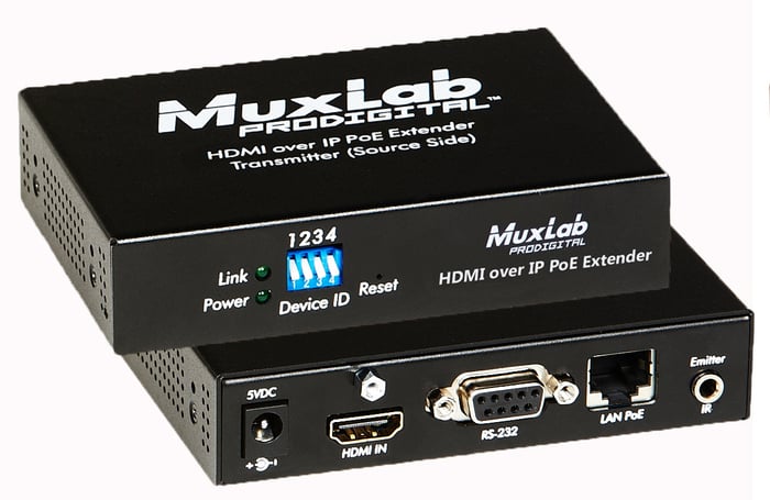 MuxLab 500754-TX HDMI / RS232 Over IP Video Wall Transmitter With PoE, 330'