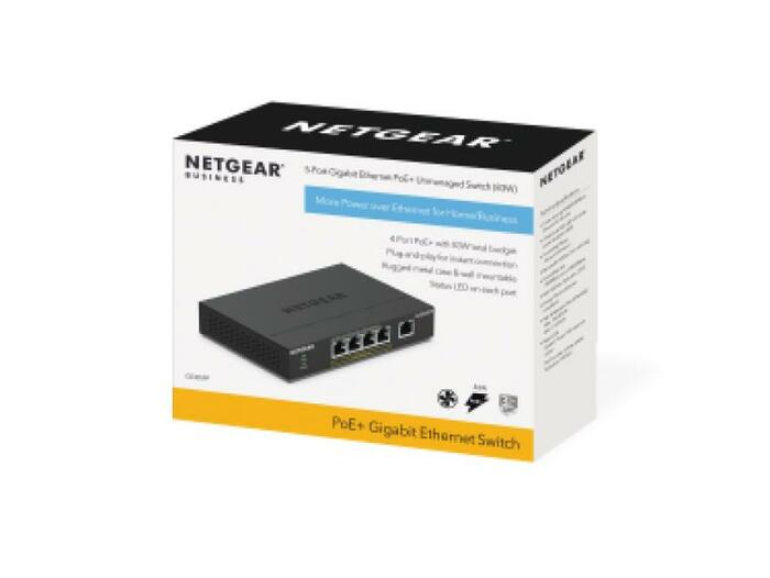 Netgear GS305PP-100NAS 5-Port Gigabit Ethernet PoE+ Unmanaged Switch