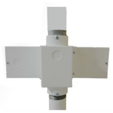 Nigel B Design 14X14DPM-W 14" X 14" Utility Shelf Double Pole Mount With Power Receptacle, White