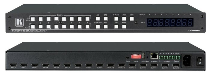 Kramer VS-88H2 8x8 4K HDR HDCP 2.2 Matrix Switcher With Digital Audio Routi