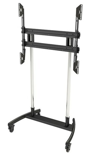 Premier Mounts LFC-L Large Format Mobile Cart For Flat-Panels, Chrome Poles