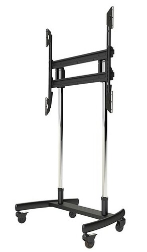 Premier Mounts LFC-L Large Format Mobile Cart For Flat-Panels, Chrome Poles