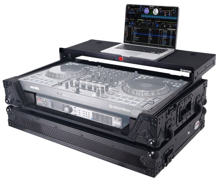 ProX XS-FLX102U WLTBL LED Pioneer DDJ-FLX10 Case With Sliding Laptop Shelf And Wheels, Black