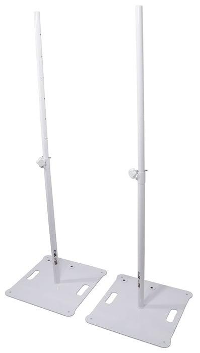 ProX X-POLARIS-WH POLARIS Portable Speaker And Lighting Dual Stand Kit With Base Plate, White