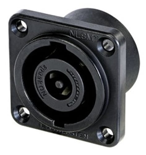 Neutrik NL8MDXX-V-BAG 8-Pole Male SpeakON Connector, Black Metal Square Housing