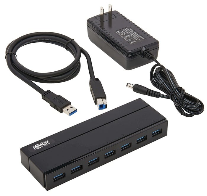 Tripp Lite U360-007 7-Port USB 3.0 SuperSpeed Hub With BC 1.2 Charging, USB-A