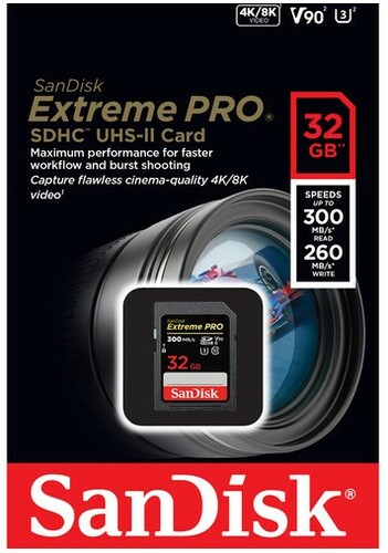 SanDisk SDSDXDK032GANCIN Extreme PRO 32GB UHS-II Memory Card