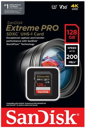 SanDisk 128GB Extreme PRO UHS-I SDXC Memory Card, 128GB