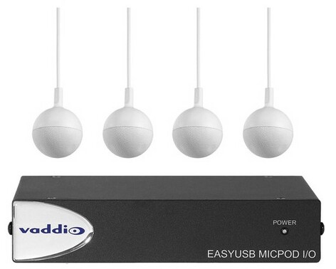 Vaddio 999-88100-000 EasyUSB MicPOD I/O Interface With Four CeilingMIC Microphones