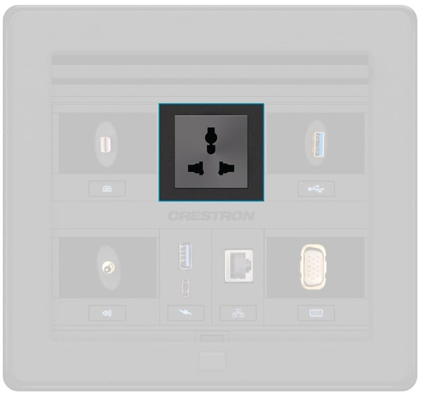 Crestron FT2A-PWR-UN-2 AC Power Outlet Module For FT2 Series, Dual, Universal