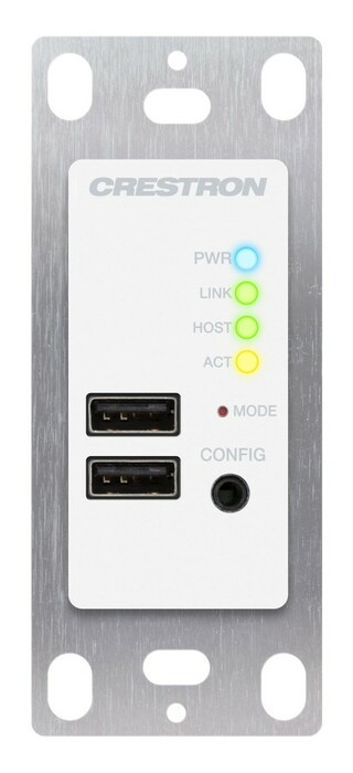 Crestron USB-EXT-2-REMOTE-1GW USB Over Category Cable Extender Wall Plate, Remote, White