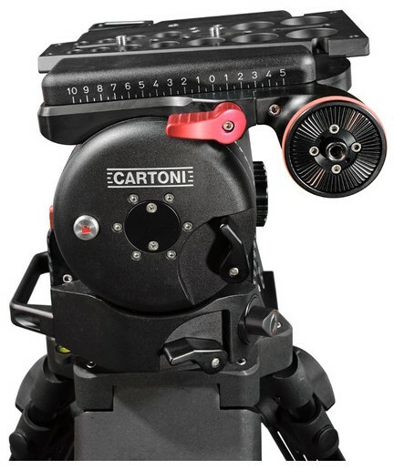 Cartoni Master 65 Fluid Tripod Head With Telescopic Left Pan Bar And Short Right Pan Bar